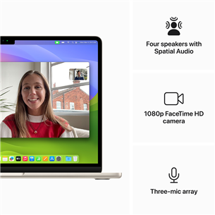 Apple MacBook Air 13'' (2024), M3 8C/8C, 8 GB, 256 GB, ENG, starlight - Notebook