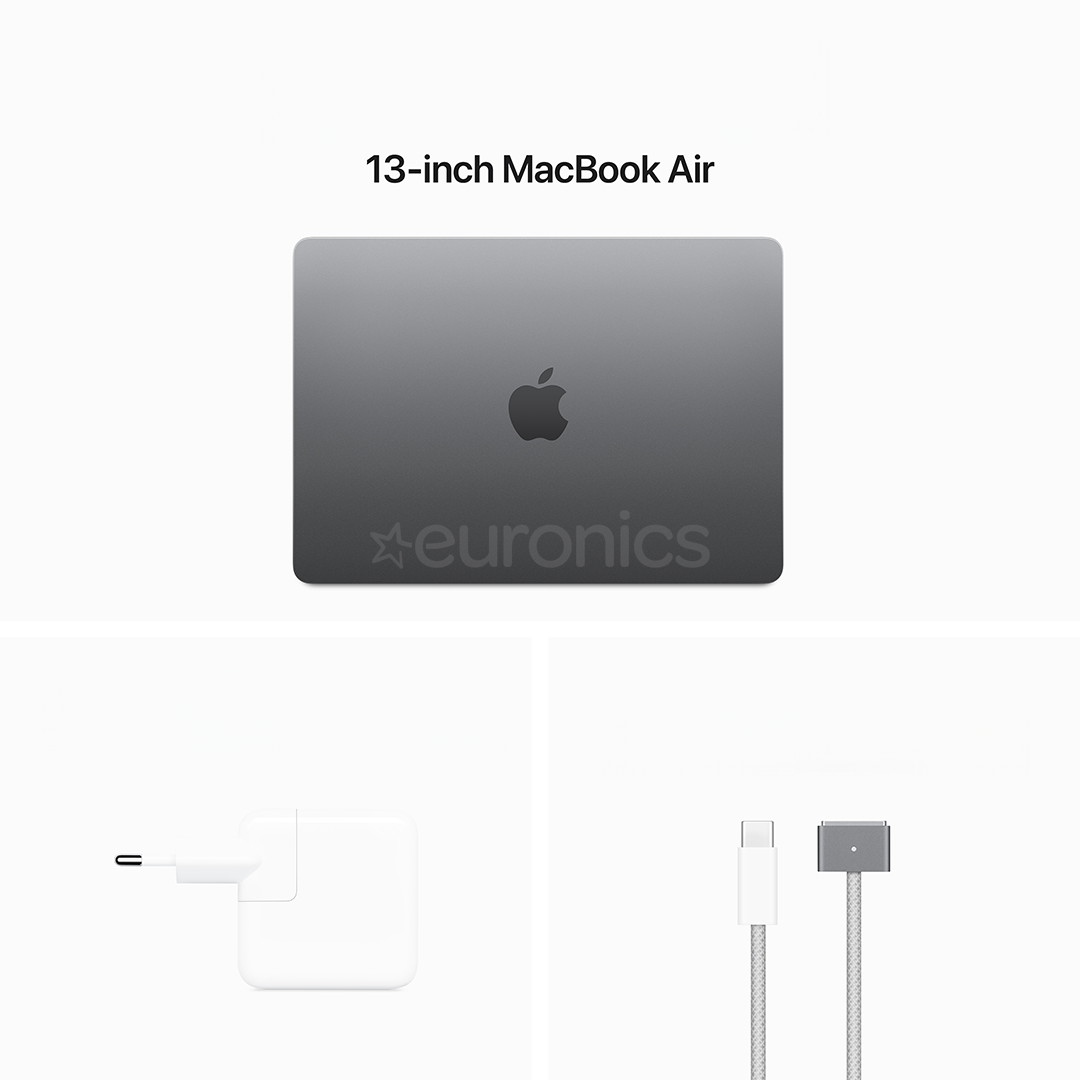 Apple MacBook Air 13'' (2024), M3 8C/10C, 16 GB, 512 GB, RUS, hall - Sülearvuti
