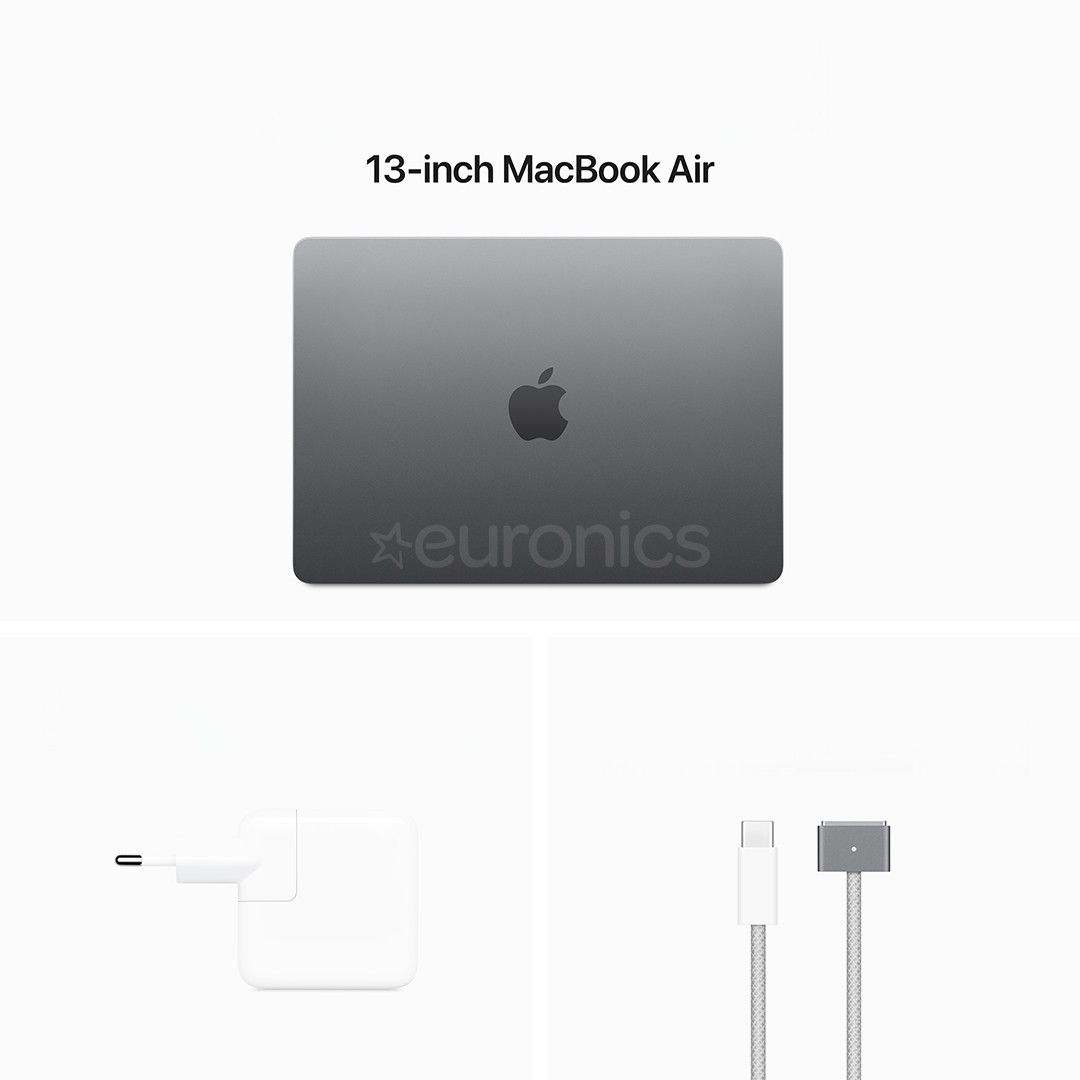 Apple MacBook Air 13'' (2024), M3 8C/10C, 16 ГБ, 512 ГБ, ENG, серый - Ноутбук