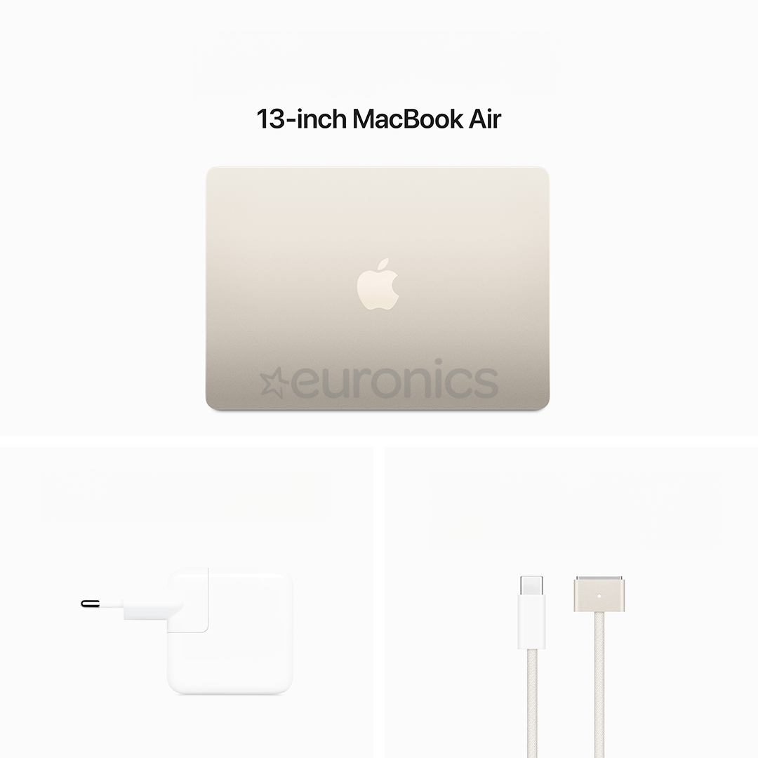 Apple MacBook Air 13'' (2024), M3 8C/10C, 16 GB, 512 GB, RUS, starlight - Notebook