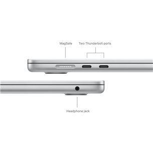 Apple MacBook Air 15'' (2024), M3 8C/10C, 8 GB, 256 GB, SWE, hõbe - Sülearvuti