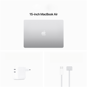 Apple MacBook Air 15'' (2024), M3 8C/10C, 8 GB, 256 GB, SWE, hõbe - Sülearvuti