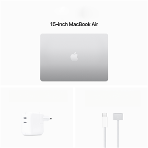 Apple MacBook Air 15'' (2024), M3 8C/10C, 8 GB, 256 GB, ENG, hõbe - Sülearvuti