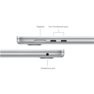 Apple MacBook Air 15'' (2024), M3 8C/10C, 8 GB, 512 GB, SWE, hõbe - Sülearvuti