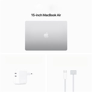 Apple MacBook Air 15'' (2024), M3 8C/10C, 8 GB, 512 GB, SWE, hõbe - Sülearvuti