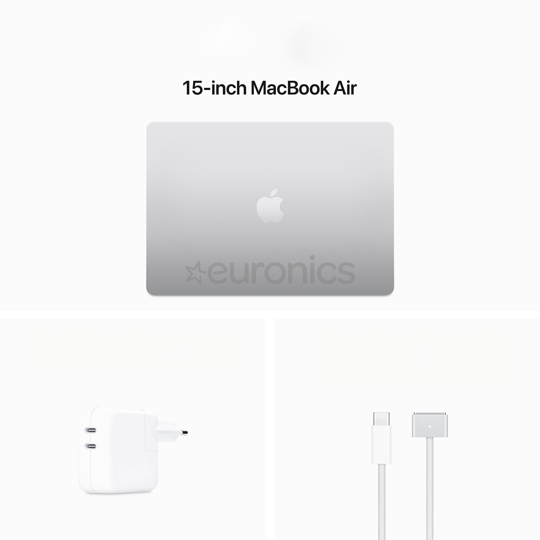Apple MacBook Air 15'' (2024), M3 8C/10C, 8 GB, 512 GB, SWE, hõbe - Sülearvuti