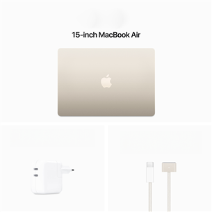 Apple MacBook Air 15'' (2024), M3 8C/10C, 8 ГБ, 256 ГБ, SWE, золотистый - Ноутбук