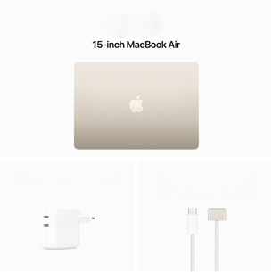 Apple MacBook Air 15'' (2024), M3 8C/10C, 8 GB, 256 GB, ENG, kuldne - Sülearvuti