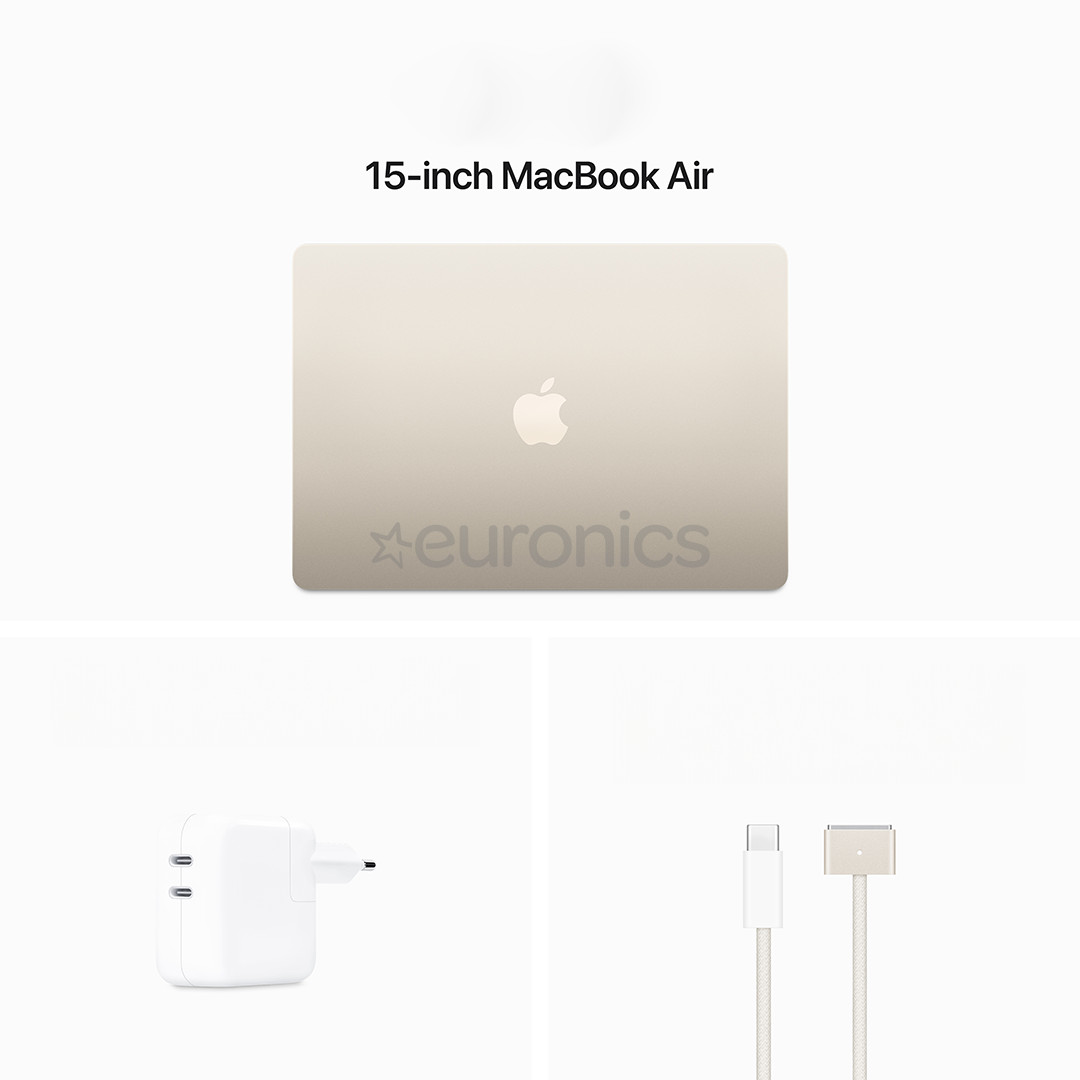 Apple MacBook Air 15'' (2024), M3 8C/10C, 8 GB, 512 GB, SWE, kuldne - Sülearvuti