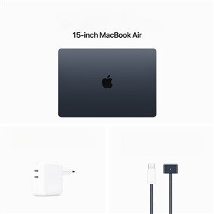 Apple MacBook Air 15'' (2024), M3 8C/10C, 16 ГБ, 512 ГБ, SWE, черный - Ноутбук