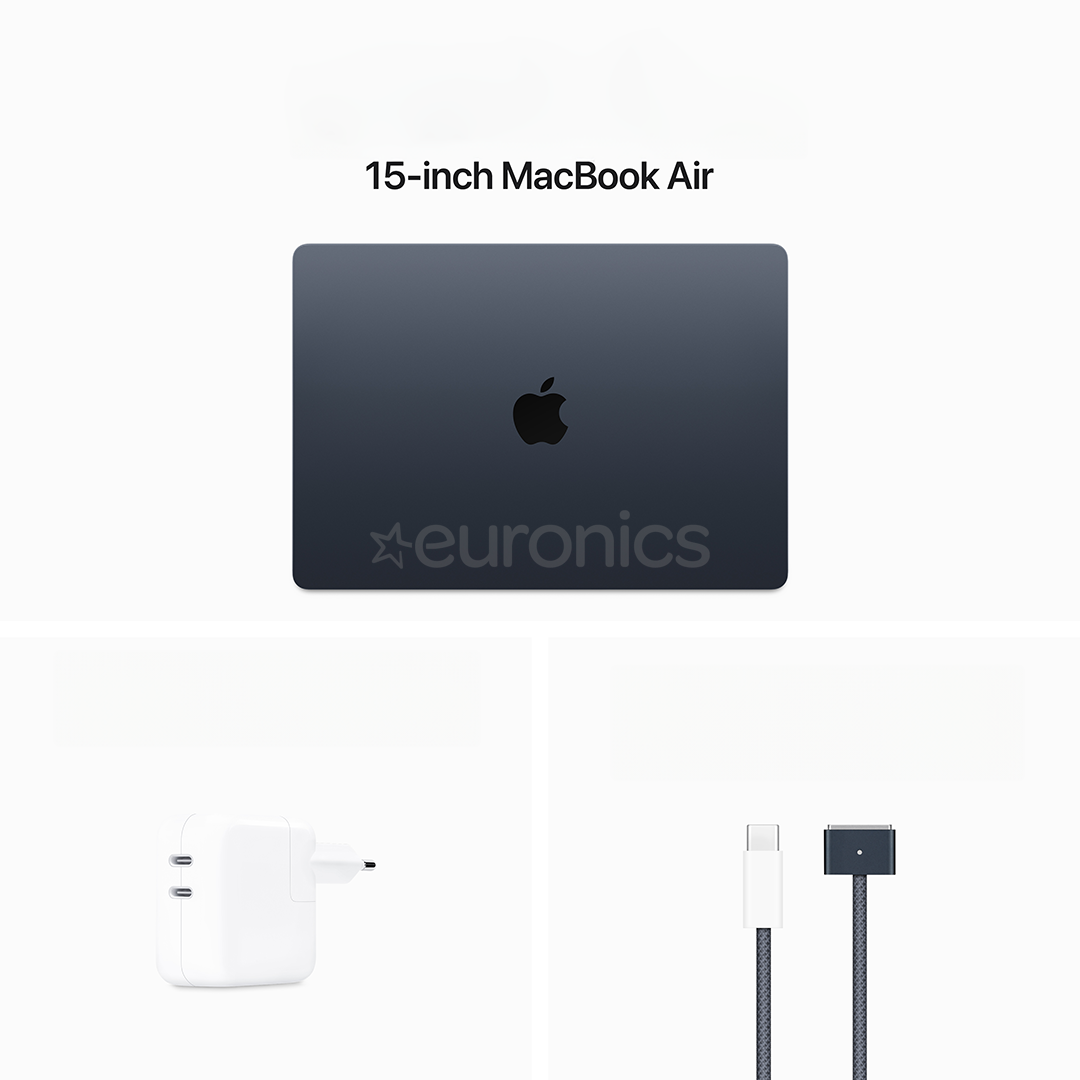 Apple MacBook Air 15'' (2024), M3 8C/10C, 16 ГБ, 512 ГБ, ENG, черный - Ноутбук