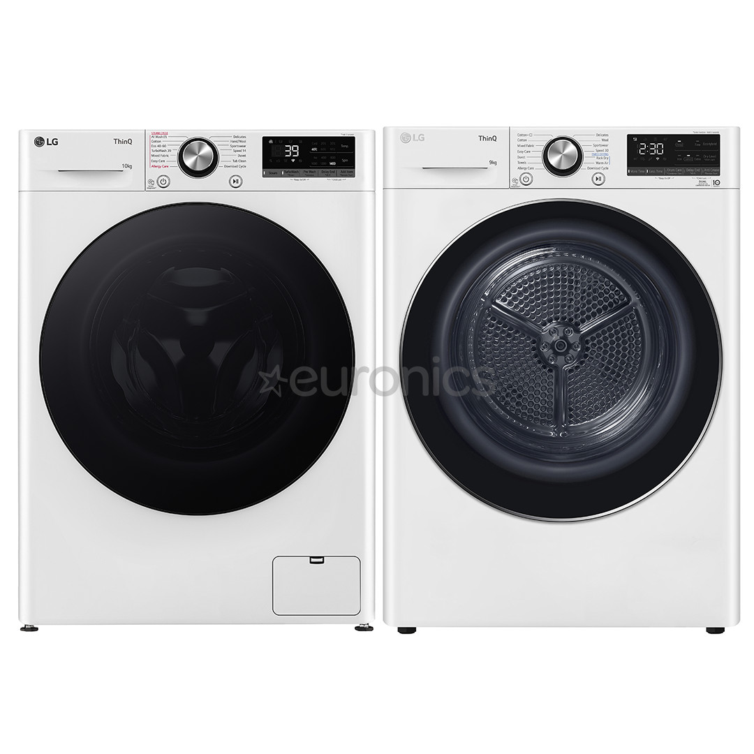 LG, 10 kg + 9 kg - Washing machine + clothes dryer
