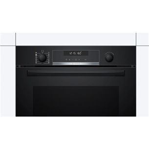 Bosch, Series 6, pyrolytic cleaning, steam function, 71 L, black - Built-in oven
