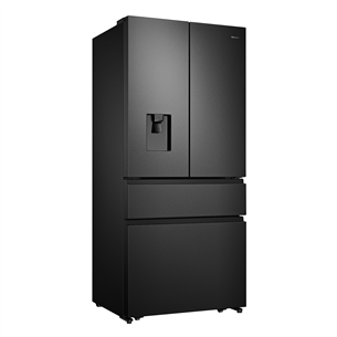Hisense, NoFrost, 480 L, height 182 cm, black - SBS-Refrigerator
