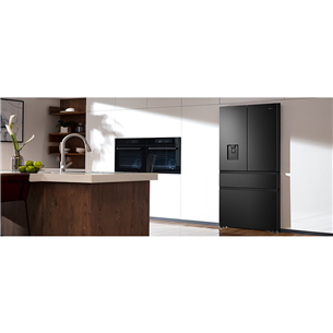 Hisense, NoFrost, 480 L, height 182 cm, black - SBS-Refrigerator