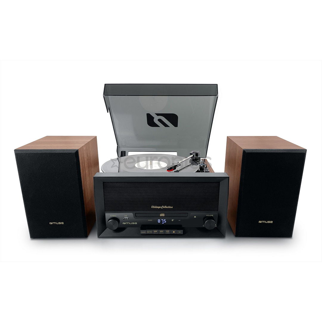 Muse MT-120 MB, CD, USB, Bluetooth, vinüülplaadimängija, must/pruun - Muusikakeskus
