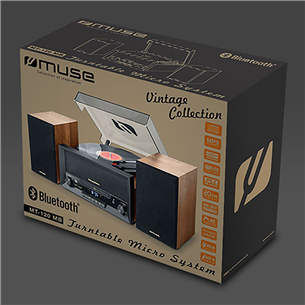 Muse MT-120 MB, CD, USB, Bluetooth, vinüülplaadimängija, must/pruun - Muusikakeskus