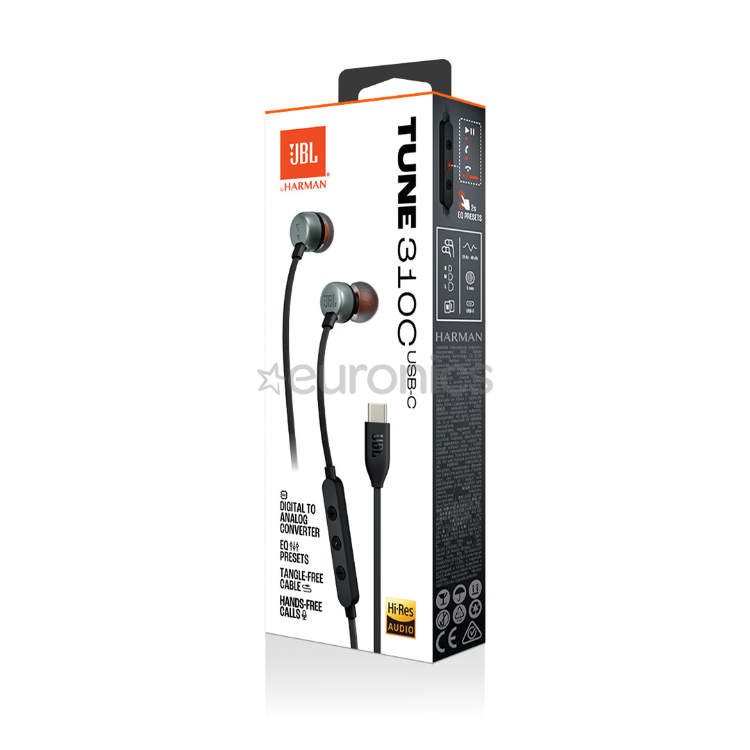 JBL Tune 310C USB-C, in-ear, black - Wired headphones