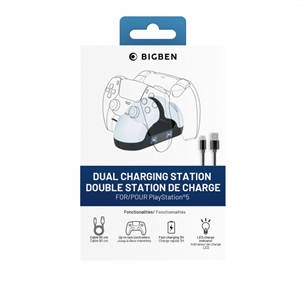 BigBen Nacon Dual Charging Station, PlayStation 5, white - Controller charging station