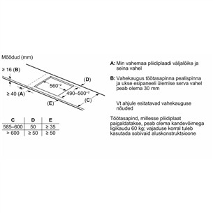 Bosch, Series 6, frameless, black - Built-in induction hob