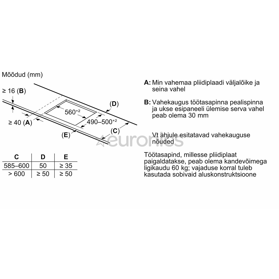Bosch, Series 6, frameless, black - Built-in induction hob