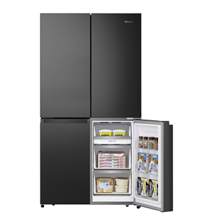 Hisense, Total No Frost, 609 L, height 179 cm, black - SBS Refrigerator