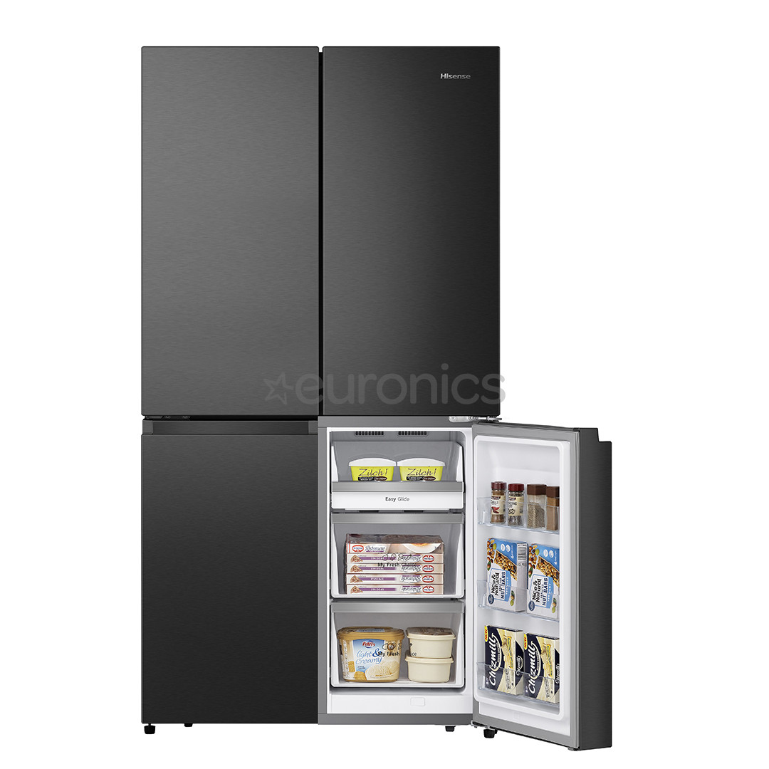 Hisense, Total No Frost, 609 L, height 179 cm, black - SBS Refrigerator