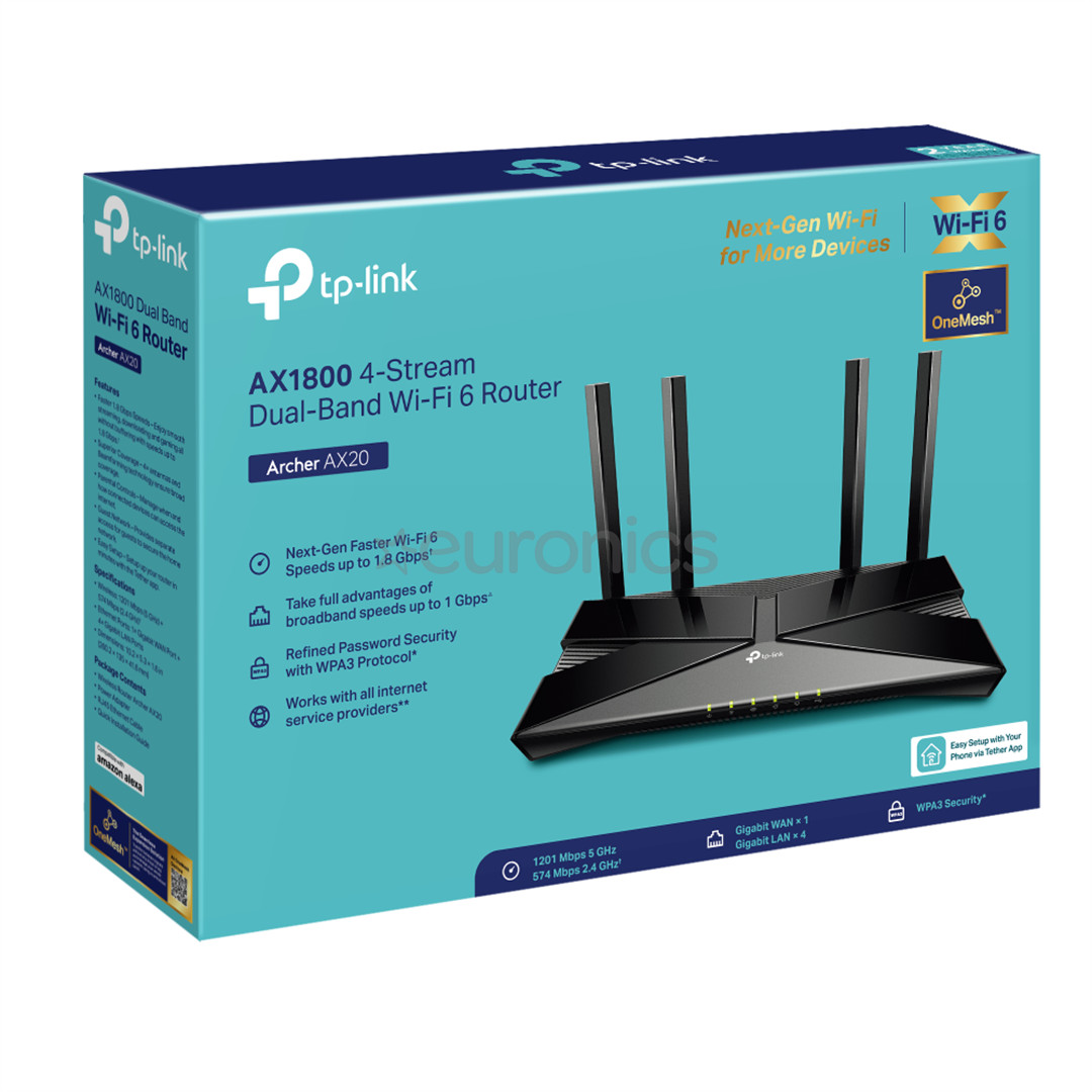 TP-Link Archer AX1800, WiFi 6, must - WiFi ruuter