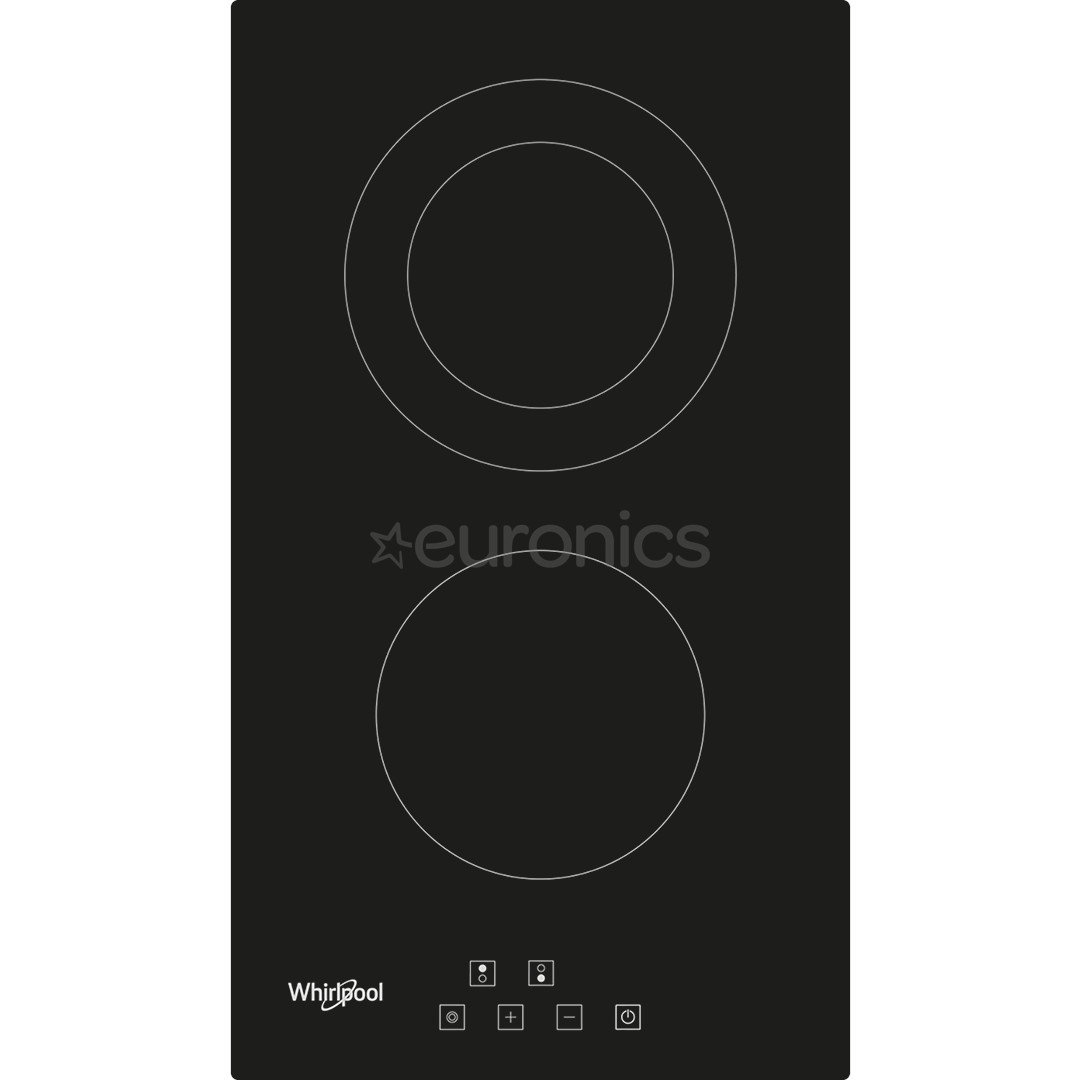 Whirlpool, domino, laius 30 cm, must - Integreeritav keraamiline pliidiplaat