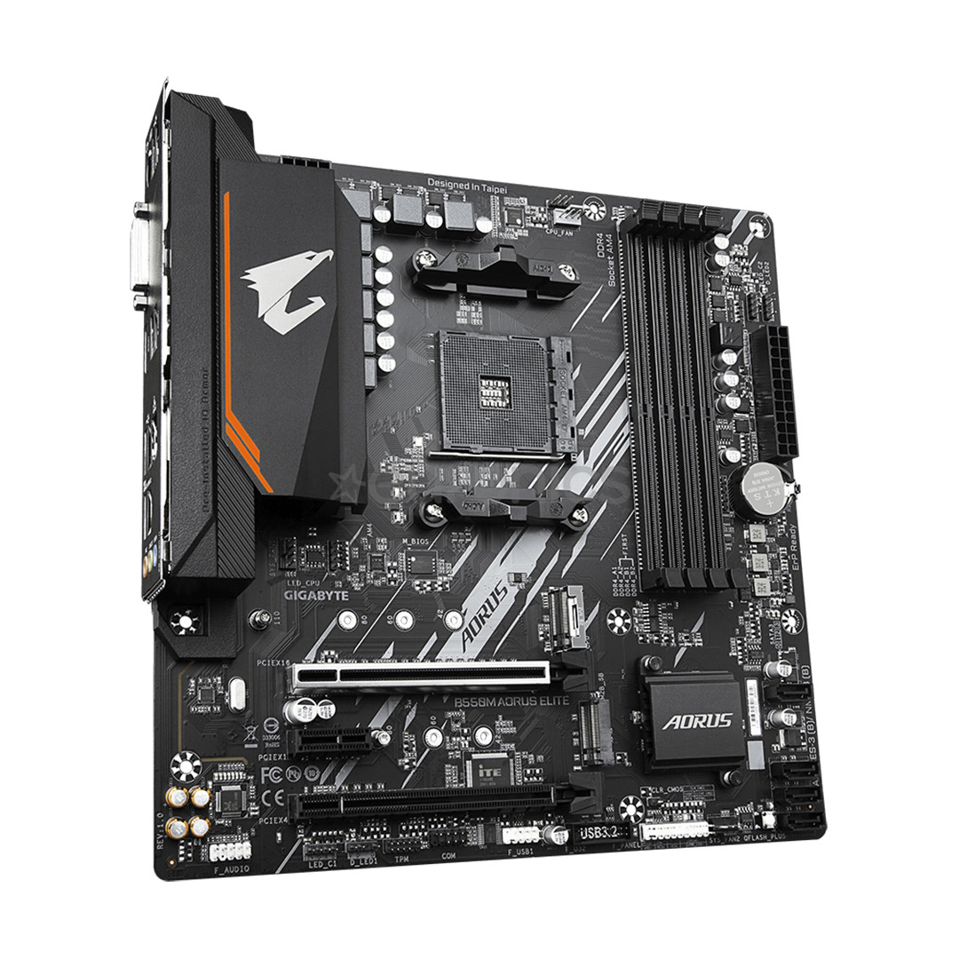 Gigabyte B550M Aorus Elite 1.3, mATX, черный - Материнская плата