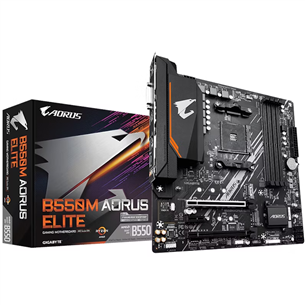 Gigabyte B550M Aorus Elite 1.3, mATX, must - Emaplaat