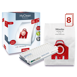 Miele, XL-Pack Hy Clean F/J/M + HEPA AirClean Filter, 8 tk - Tolmukotid 10632910