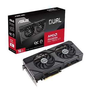 Asus, AMD Radeon RX 7800 XT, 16 ГБ, GDDR6, 256 бит - Графическая карта 4711387436165