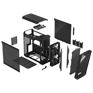 Fractal Design Torrent Compact, tempered glass, dark tint, black - PC case