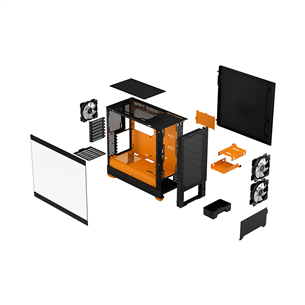 Fractal Design Pop Air, RGB, оранжевый/черный - Корпус для настольного компьютера