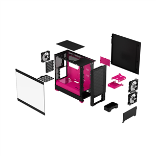 Fractal Design Pop Air, RGB, roosa/must - Lauaarvuti korpus