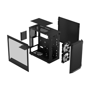Fractal Design Focus 2, RGB, must - Lauaarvuti korpus