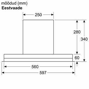 Bosch, Seeria 6, 749 m³/h, laius 60 cm, must - Integreeritav õhupuhasti