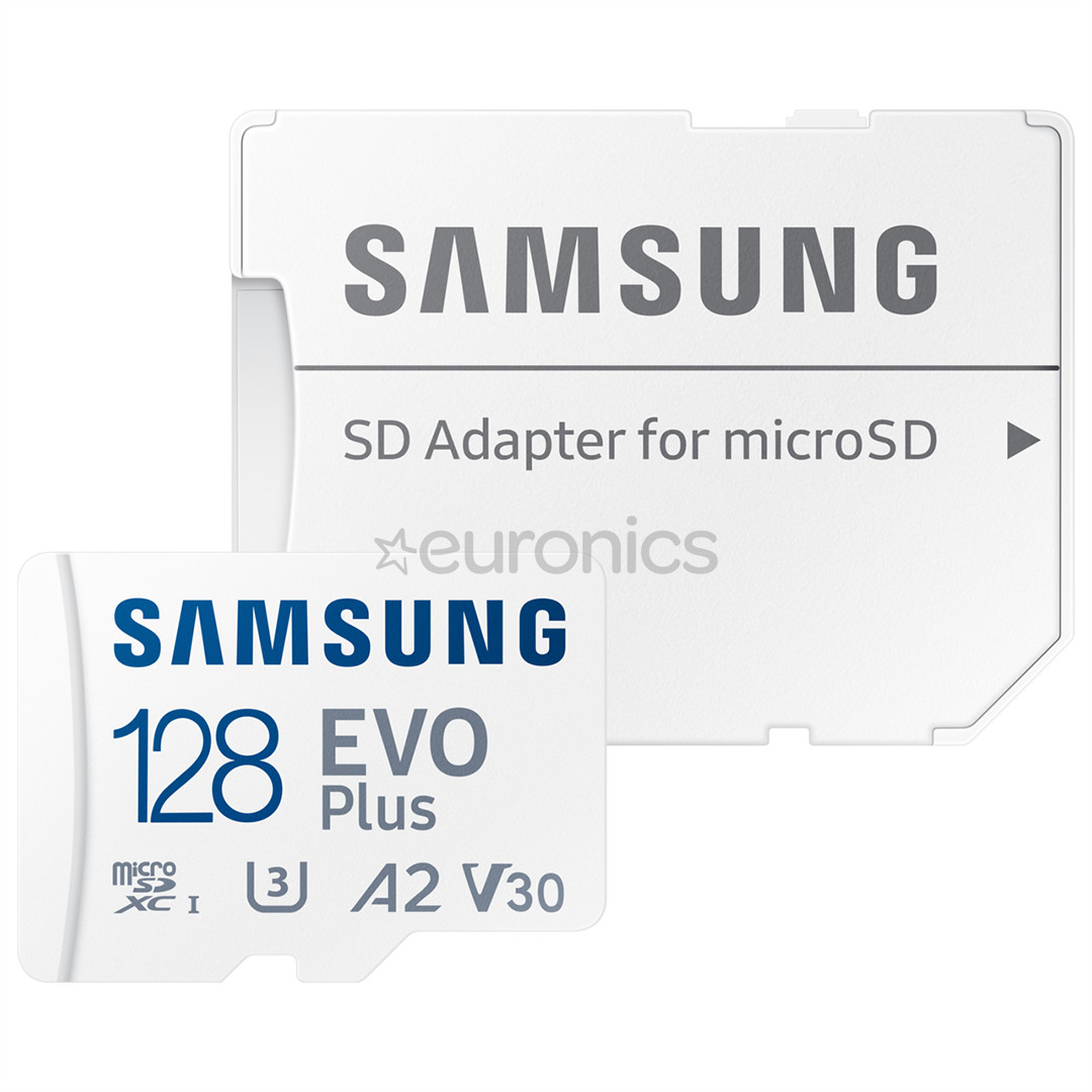 Samsung EVO Plus, microSDXC, 128 GB, valge - Mälukaart ja adapter