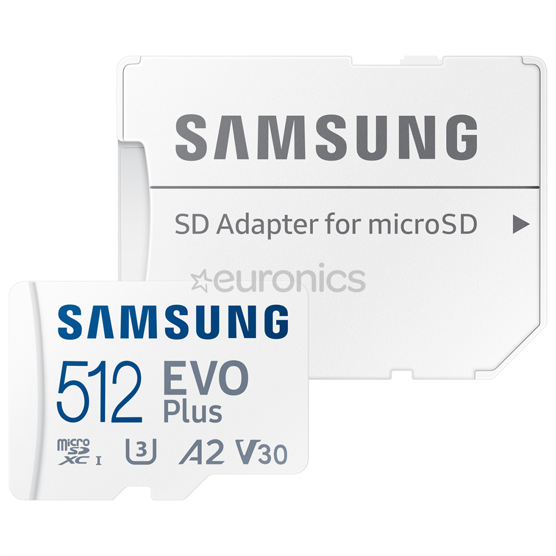Samsung EVO Plus, microSDXC, 512 GB, valge - Mälukaart ja adapter
