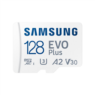Samsung EVO Plus, microSDXC, 128 GB, valge - Mälukaart ja adapter