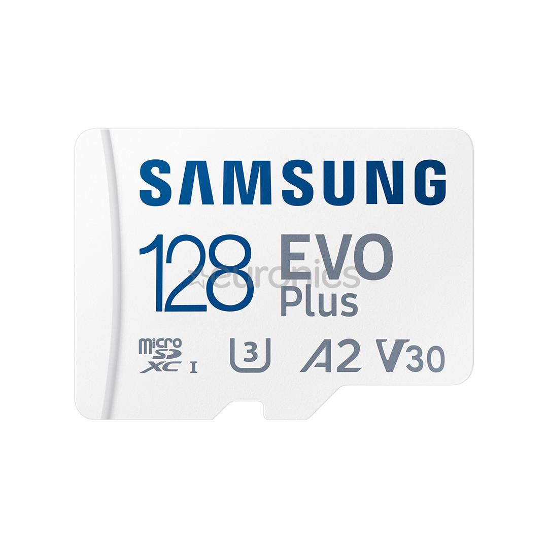 Samsung EVO Plus, microSDXC, 128 GB, valge - Mälukaart ja adapter