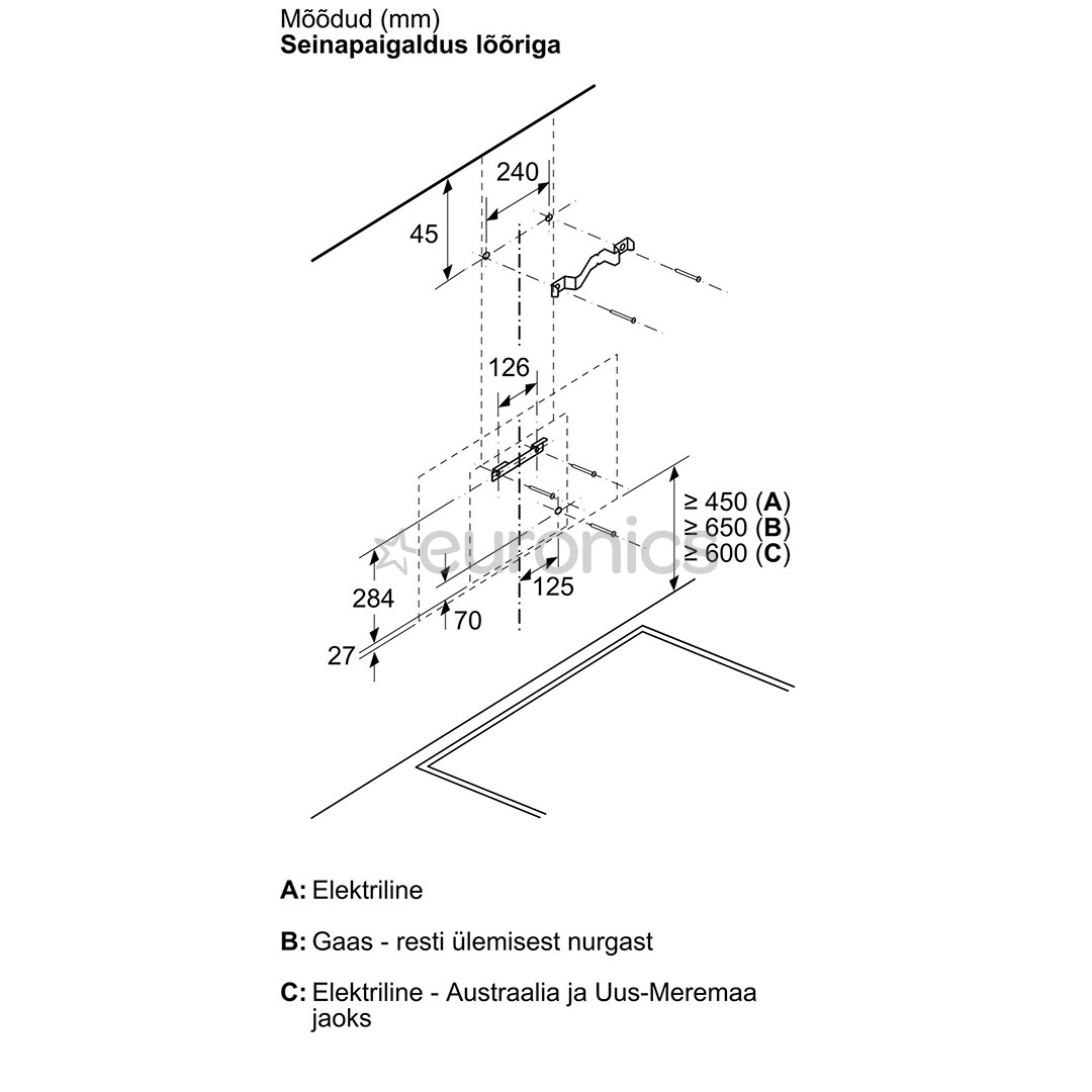 Bosch, Series 4, 768 m³/h, width 60 cm, black - Cooker hood