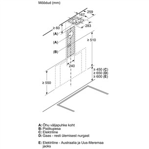 Bosch, Series 6, 915 m³/h, width 80 cm, black - Cooker hood
