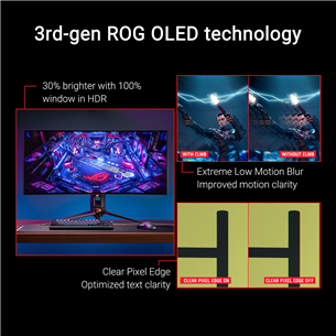 Asus ROG Swift OLED PG34WCDM, 34", Ultrawide QHD, OLED, черный - Монитор