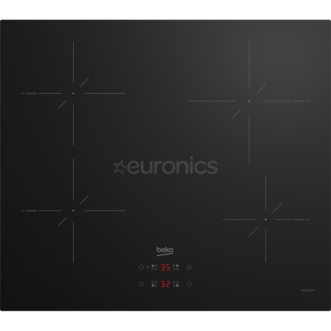 Beko, width 59 cm, black - Built-in induction hob
