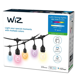 Philips WiZ String Lights Outdoor RGB, WiFi, 14,8 m - Nutivalgusti