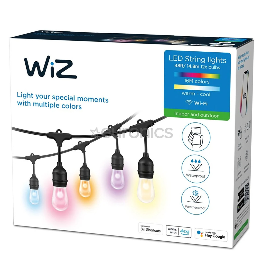 Philips WiZ String Lights Outdoor RGB, WiFi, 14,8 м - Умный светильник