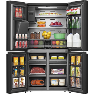 Hisense, Total NoFrost, 584 л, высота 179 см, черный - SBS-холодильник