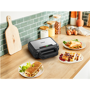Tefal UltraCompact 3in1, hall/must - Vahvlimasin, Võileivagrill & Panini Press